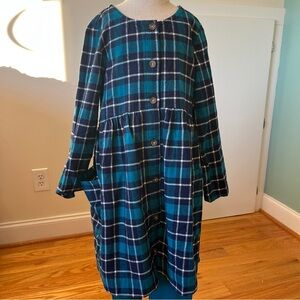 Hanna Anderson Sz 130 or 8. Plaid Button-Down Dress